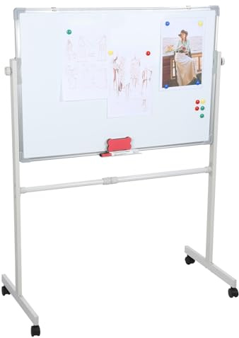 Fianao Double-Sided Mobile Whiteboard 60x90cm with Casters & Stand - Adjustable Height Magnetic Dry-Wipe Board for Office, Classroom & Home Use | Includes Pens & Eraser 60x90cm