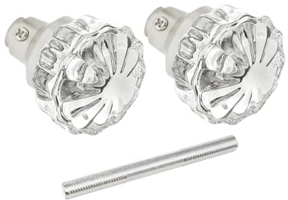 Générique Paire De Poignées Porte Intérieures En Forme Diamant, Style Ancien, Cristal Vintage