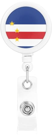 Retractable Badge Holder Exquisite Flag of Cape Verde Print Design for Offices Schools Hospitals