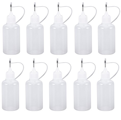 rosenice Präzisions-Nadelflasche 9.00X3.00X3.00Cm Aus Glas Mit Edelstahlspitze Und Verschlusskappe Ideal Für Feine Tropfen Und Bastelarbeiten Wie Quilling 30Ml Dosierflasche Für Labor Und Diy Projekte
