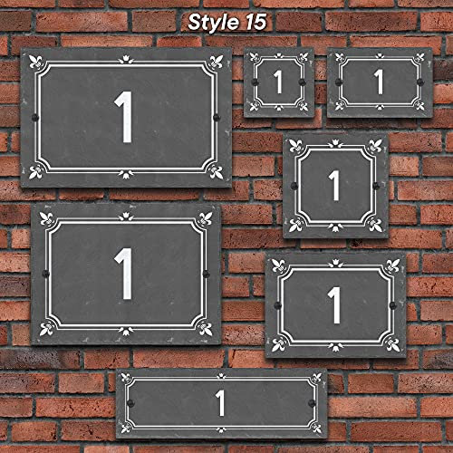 Active Window Films Rustic Natural Slate House Gate Sign Plaque Door Number Personalised Name Plate (Style 15)