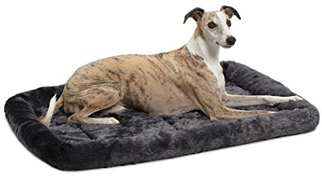 New World Dog Bed – Gray Faux Fur Bolster, Ultra-Soft and Machine Washable, Fits 91 cm Crates and Carriers, for Medium to Large Sized Breeds