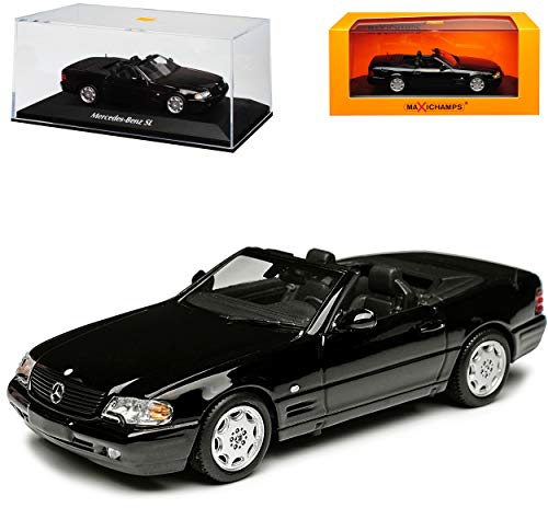 Minichamps Mercedes-Benz SL-Klasse R129 Cabrio Schwarz 1989-2001 1/43 Maxichamps Modell Auto