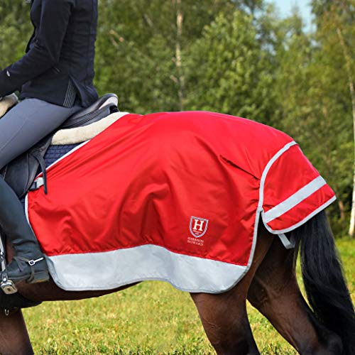 Harrison Howard FocalMax Quarter Übungsblatt mit Fleecefutter Wettkampfteppich Hi-Vis Horse Exercise Reflektierende Nachtsicherheit mit Heckklappe