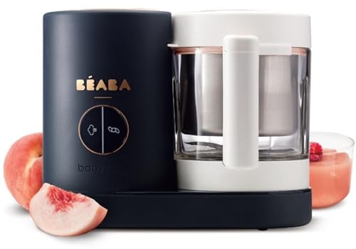 Béaba - Babycook Neo - Máquina de alimentos para bebés - 6 en 1: Procesador de alimentos, licuadora y cocina - Cocina al vapor suave - Comida casera rápida para bebés - Cuenco de vidrio - Recipiente