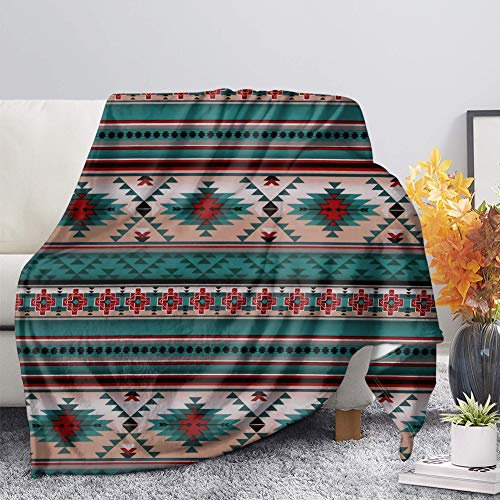 SEANATIVE Southwestern Tribal Aztec Streifen Decken Überwurf für Innen und Außen Sofa Couch Leichte Decke für Frauen Kinder S