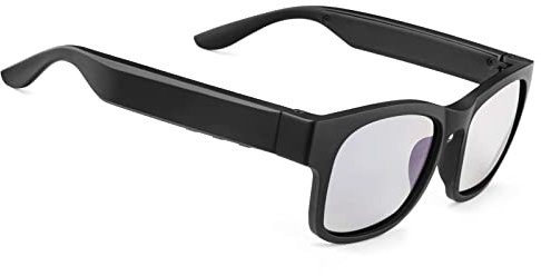 Smart Audio Sunglasses Polarized Lenses UV400 Open Ear Bluetooth Sunglasses Speaker Listen Music Make Phone Calls (Black Frame-Transparnet Lens)
