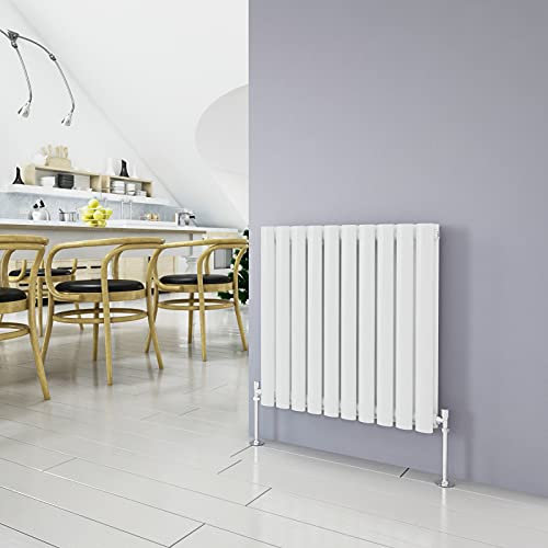 Horizontal Column White Radiator Oval Double Designer Radiator 600x590mm Central Heating Interior Design