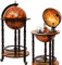 GIANTEX Globusbar Hausbar Antik, Barwagen Globus Vintage, Cocktailbar Wiskybar Weltkugel mit Bodenplatte, Massive Eukalyptusholzsäule mit 3 Rollen, Minibar Tischbar Dekobar 90 cm Braun