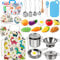 AMAYGA Accessoire Cuisine Enfant 27pcs - Pots et Casseroles en Acier Inoxydable, Ustensiles Avec Tablier, Toque, Gants - Pour Garçons et Filles