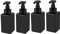 UUJOLY Schaumseifenspender, 425 ml, nachfüllbare Pumpflasche aus Kunststoff für Flüssigseife, Shampoo, Duschgel, 4 Stück, Schwarz