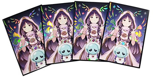 Diviner of The Herald - 50ct Holographic,Flashing, Cute Anime Girls Arts ,Top Loading Trading Card Sleeves Deck Protector for YuGiOh/Japanese Sized Cards 63x90mm (8)