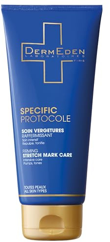 Laboratoires DermEden - Soin vergetures raffermissant 200 ml - Agit contre les vergetures et la perte de fermeté - Hydrate, réduit et raffermi les marques sur la peau - Fabrication Française
