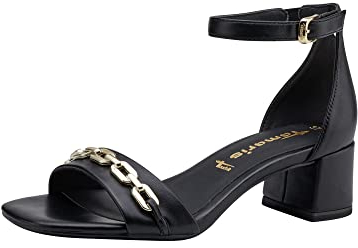 Tamaris Femme Sandales, Dame Sandales Fines,TOUCHit,Chaussures d'été,élégantes,féminines,à Talon léger,lanière,Black,39 EU