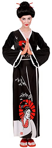 W WIDMANN MILANO Party Fashion - Conjunto de disfraz de geisha | Disfraz japonés con kimono, cinturón y palillos para Carnaval y fiestas temáticas