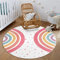 STARUIA Runder Regenbogen-Teppich für Mädchenzimmer, 122 cm, waschbar, Kinderteppich für Babyzimmer, rutschfester Kreisbereich, farbenfroher Prinzessinnen-Teppich für Teenager, Schlafsaal,