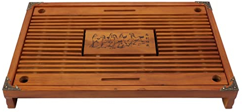 Chinesisches Teeservice-Tablett, Schubladentyp, Langlebiges Teeservice-Tablett, Leuchtende Farben, mit Abflusskugel für Abflusswasser (Orange)