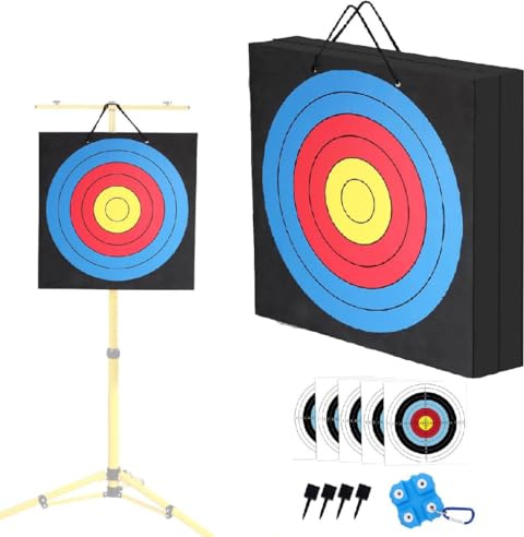 SPG Archery Target for Backyard Adult - EVA Foam Big Archery Target for Bows up to 50 Lbs, Durable Bow and Arrow Target for Backyard Shooting Practice with Arrow Puller (4 Inches Thick)