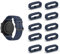 SMYAOSI 10 Pièces Passant de Montre Garmin Anneau, Connectée Silicone Bracelet, Boucles Caoutchouc, Rechange Mi Watch Accessoire (20mm, Bleu)