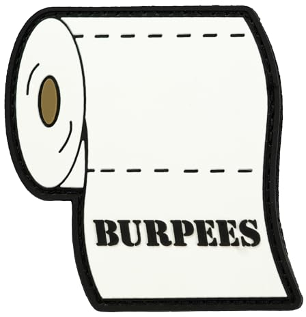 Patches Klett - PVC Patch für taktische Rucksäcke und Westen Cross Training und Fitnessstudio - Aufnäher mit Klettverschluss - Militär Patch Klett - Burpees Klopapier geprägter Klettaufnäher Zubehör
