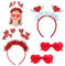 Herz Haarreif Rot 2pcs Liebe Herz Haarreifen mit 2pcs Retro Randlose Herzform Brille Partybrille, Blink Haarreif Herzen Pailletten Herz Stirnband Amor Kostüm Damen für Kinder Erwachsene Valentinstag