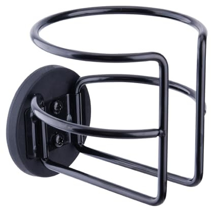 LEKUSHA Magnetic Cup Holder with 2 Screws Mount, Full Covered Bus Tractor Cup Holder, Magnet Cup Holder for Bottle Drink, Black Pack of 1