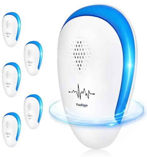 Ultrasonic Pest Repeller 6 Packs, Pest Repellent Ultrasonic Plug In, Repellent Indoor for Roach Killer Indoor Infestation, Mouse, Ant, Spider, Bug, Mosquito and Rodent Pest Control Plug in Bug Catcher