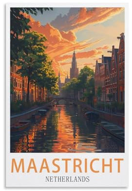 LNUYITR Maastricht Niederlande Vintage-Reiseposter, 20 x 30 cm, Leinwandkunst-Poster und Wandkunst, Bilddrucke, modernes Heim-, Schlafzimmer-Dekor-Poster