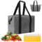 CAREDGO Kühltasche Faltbar 20L Picknicktasche Grau Campingtasche Eistasche Picknick Thermotasche Kühltasche Isoliertasche Tragetasche Einkaufstasche Handtasche für Outdoor Reisen Picknic Camping