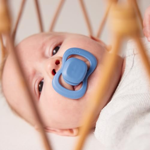 b.box Ciuccio Neonato Taglia 1 (Confezione da 2) | Ciuccio in Caucciù/Lattice di Gomma Naturale | Tettarella Rotonda | Igienico | Ciuccio 0-6 Mesi