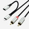 Cable Lightning a RCA, con adaptador de carga 2RCA a ios, cable de audio Lightning compatible con iPhone 13/12/11/XS/SE/8/7/6/5 altavoces estéreo, etc. Plug and Play (2 m)