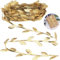 10M Guirlande Artificielle de Feuilles, Couronne de Laurier Doré, Ruban de Feuilles Dorées, Bandeau de Vigne Artificielles (Or)