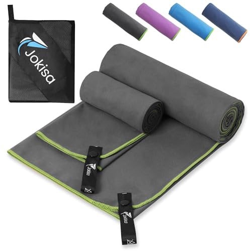 2 Stück Microfaser Handtücher Set (180x90cm Badetuch Groß+100x50cm Sporthandtuch), Schnell Trocknend und Kein Sand Strandhandtuch, Mikrofaser Handtuch für Fitness, Strand, Fitnessstudio, Camping