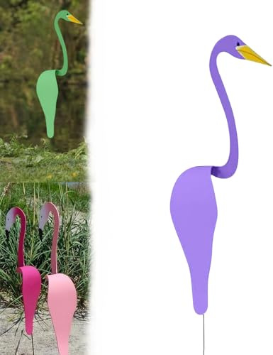 HTKL Dancing Birds Garden Metal Art, Tanzende Vögel Garten Metallkunst, Wirbelnder Flamingo, Metallkunst, Tanzende Vögel für den Hof, Kreative Simulationstiere, Gartendekoration