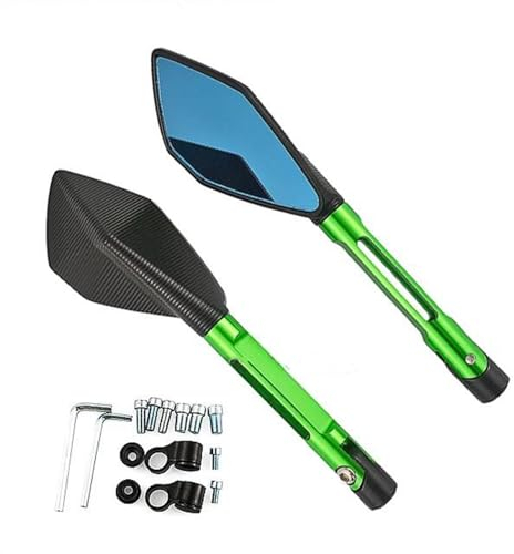 VIYOLI Motorrad Spiegel Für Für Ninja 650R/ER-6F/ER-6N ER6N ER6F Motorrad Spiegel Seite Rück Anti-Glare Spiegel Motorrad Spiegel Set(1-Green)