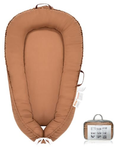 MJKOPEE Babynest Nestchen Baby,100% Baumwolle Babynestchen Babynest Neugeborene Geschenk Nestchen Reisebett für Babys und Säuglinge