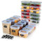 Ordeluxe Lot de 24 boîtes de rangement hermétiques en plastique pour farine, céréales，12 x 1L + 4 x （ 2L + 1.4L + 0.8L ）