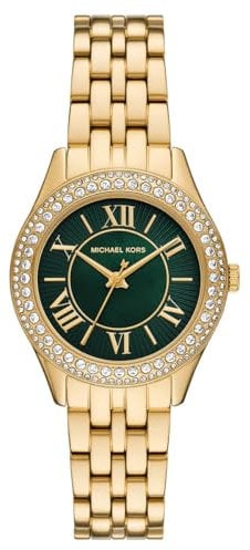 Michael Kors Damenuhr Harlowe 3-Zeiger-Werk Edelstahl goldfarben, MK4870