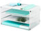 EASEPRES 3 Tier Office Desk Organiser - A4 Paper Letter Tray, Mesh Tray, Desktop Filing Document Holder, Wire File Storage Rack, Metal Desk Paper Tidy Organizer, White