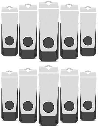 TEWENE USB Stick 4GB 10 Stück Set,USB Speicherstick Flash Drive Memory Stick,High Speed USB 2.0 Schwarz Rotate.