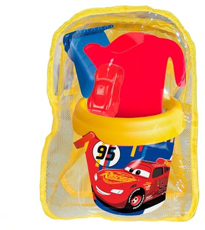 Smoby - Rucksack mit Strandeimer Cars - Set mit Schaufel, Rechen, Sieb, Gießkanne und Form - Spielzeug für Kinder ab 18 Monaten (7600862228)