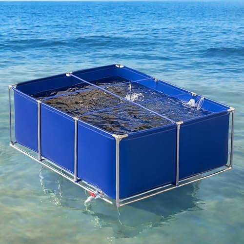 Wujgbnhg Bassin Exterieur 300l, Bassin D'étang À Poissons en Toile, bac Poisson Exterieur, Piscine Hors Sol 3x2m, etant a Poisson Rectangle, Aquarium Grand pour l'irrigation du Jardin