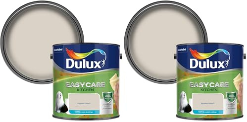 Dulux Easycare Kitchen Matt Emulsion Paint For Walls And Ceilings - Egyptian Cotton 2.5 Litres (Pack of 2)
