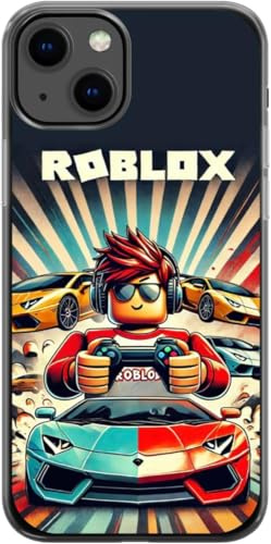 EZB Fun Gaming Theme Ro-blox iPhone Compatible Phone Case | Flexible Shock Absorbent Edges Colourful unique Pop Art Phone Cover | Ro-blox Driver (iPhone 14 Pro Max) Black