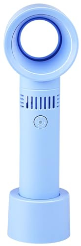 Lifetime Air Mini Ventilator ohne Blätter 3 Stufen – Fan USB wiederaufladbar – Tischventilator klein und tragbar – Leiser Ventilator für Büro und Zuhause – Kleiner Ventilator kompakt – Blau