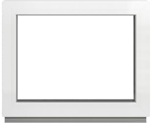 Framex Kellerfenster Festverglasung Weiß 2-fach 75 x 55 cm, Kunststofffenster PVC mit 32 mm Verglasung (4/24/4), festes Fenster für Garage und Gartenhaus, BxH 750 x 550 mm