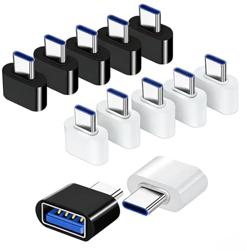 YRIKE USB C Adapter（12 Stück）, USB C auf USB Adapter, OTG Adapter für Typ C Geräte Kompatibel mit MacBook Pro, Tablets, Typ C Telefone, Tastaturen, etc