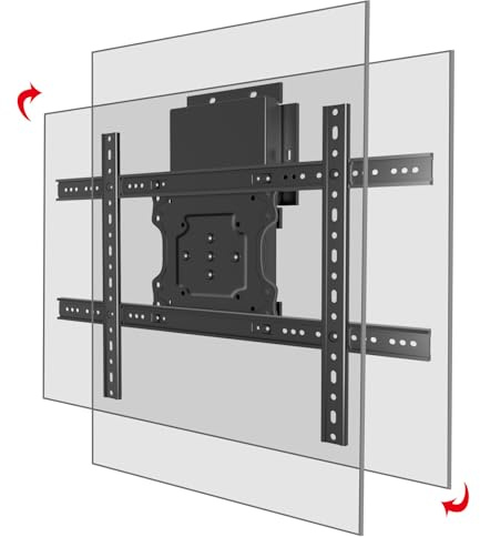 TV Wandhalterung Fernseher 37-75 Zoll, 90° Drehbarer Halterung bis zu 50kg | MAX VESA 600x400mm, Flach & Curved Bildschirme & Monitore, 90° Rotierbar
