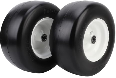 Luocute 13x6,50-6 Rasenmäherreifen, 2er-Pack Schlauchlose Vollgummi-Ersatzreifen mit Glattem Profil, für Aufsitzmäher, Gartentraktor, Zero-Turn-Rasenmäher
