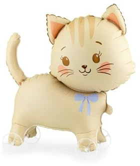 PartyDeco® FB381 Folienballon Katze auf Rädern Geburtstag Partydekoration Katzenparty | Baby Shower | 61x65cm (Mit Luft zu befüllen)